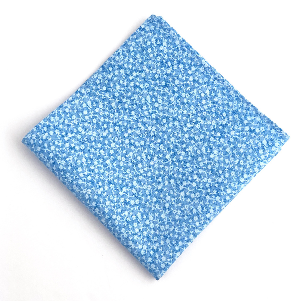 Sky Blue Micro Floral Pocket Square Handkerchief
